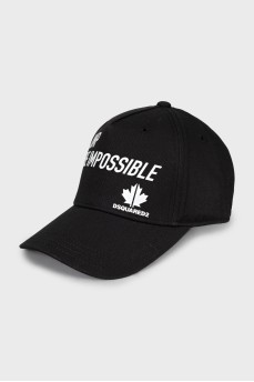 Cap with text print
