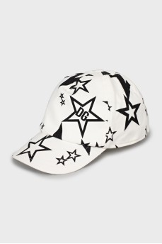 Printed cap with tag