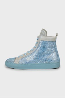 Sneakers decorated with rhinestones