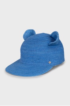 Blue cap decorated with ears