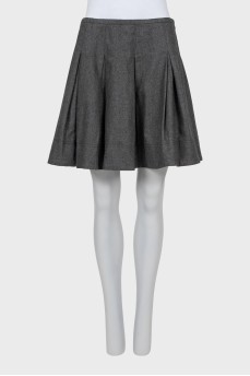 Gray pleated mini skirt
