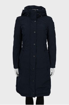 Navy blue fitted parka