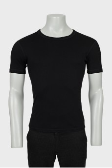 Men's black straight-fit T-shirt