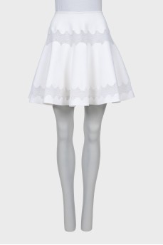 White semi-sun skirt