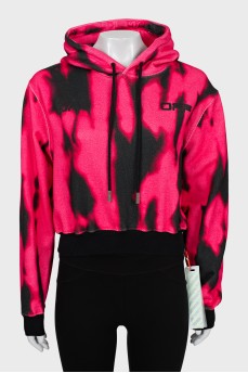 Cropped hoodie with tag