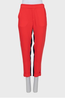 Mixed color tapered trousers