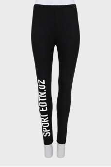Sports leggings with text print
