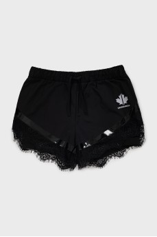 Sports shorts decorated with lace