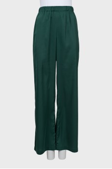 Green palazzo pants with elastic