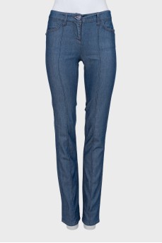 Flared jeans with crease stitching