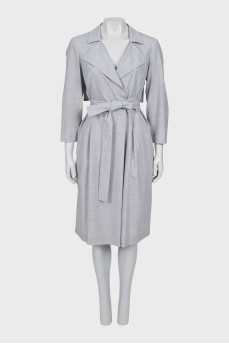 Wool dress with lapels