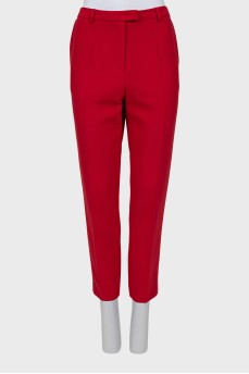 Red wool trousers