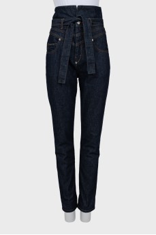 High Rise Navy Jeans