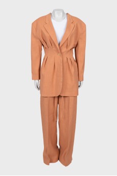 Slim fit suit with palazzo pants