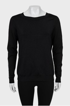 Black sweatshirt with brand logo