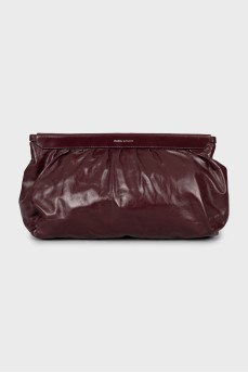 Leather clutch with silver decor