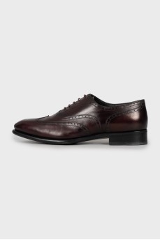 Men's leather brogues burgundy