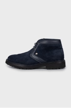 Men's blue suede boots