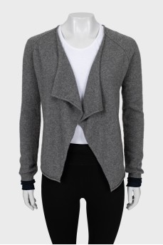 Cashmere cardigan with double cuffs