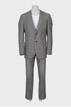 Men's plaid wool suit