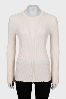 Fitted ribbed wool sweater