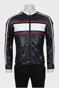 Men's bomber jacket with zipper and tag