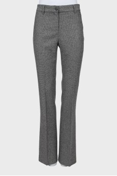 Straight-leg trousers in fine print