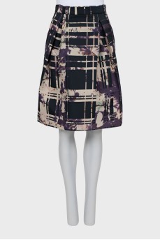 Printed fitted skirt