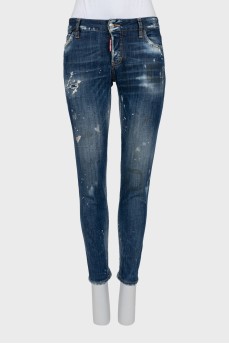 Skinny fit jeans with ripped effect