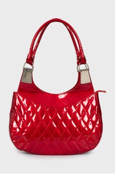 Quilted patent leather bag