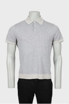 Men's gray straight-fit polo
