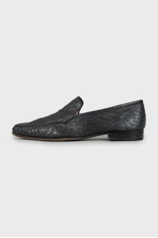 Men's ostrich leather loafers