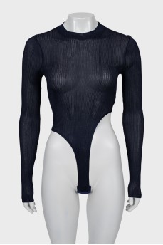 Translucent bodysuit with tag