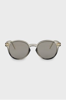 browline sunglasses with mirrored lenses