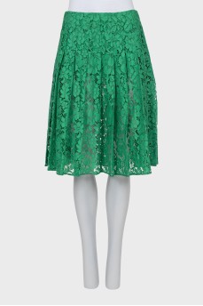 Pleated lace skirt