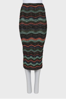 Fitted midi skirt with lurex