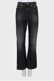 High-waisted black jeans
