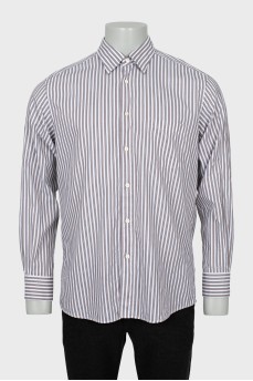 Men's striped straight-fit shirt