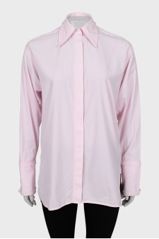 Pink oversized shirt with open back
