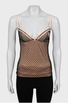 Mesh tank top with straps
