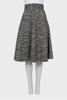 A-line skirt in herringbone print