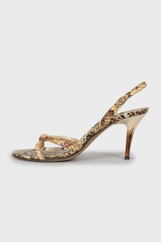 Sandals with snake print