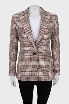 Fitted check jacket