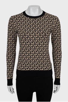 Knitted sweater in signature print