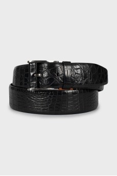 Men's belt with embossed leather