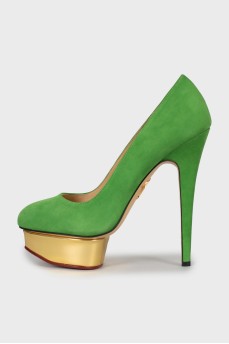 Green suede shoes