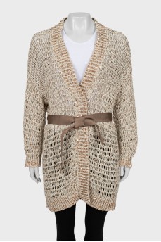Woven cardigan with sequins