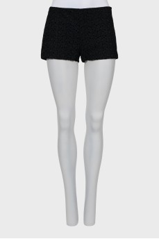 Straight-fit guipure shorts