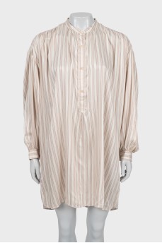 Striped loose shirt dress
