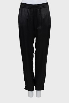 Black joggers with tag